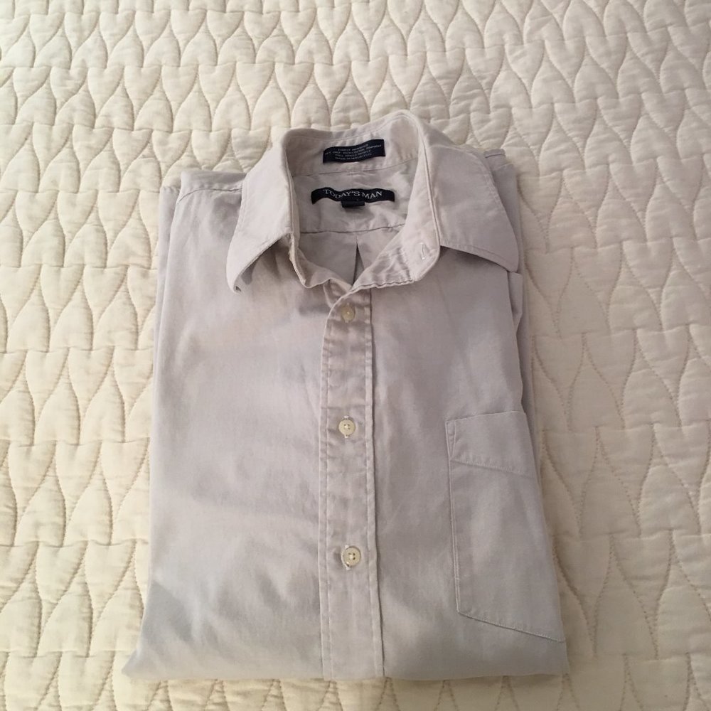 3 for $15 Sale: Men's Light Gray Dress Shirt